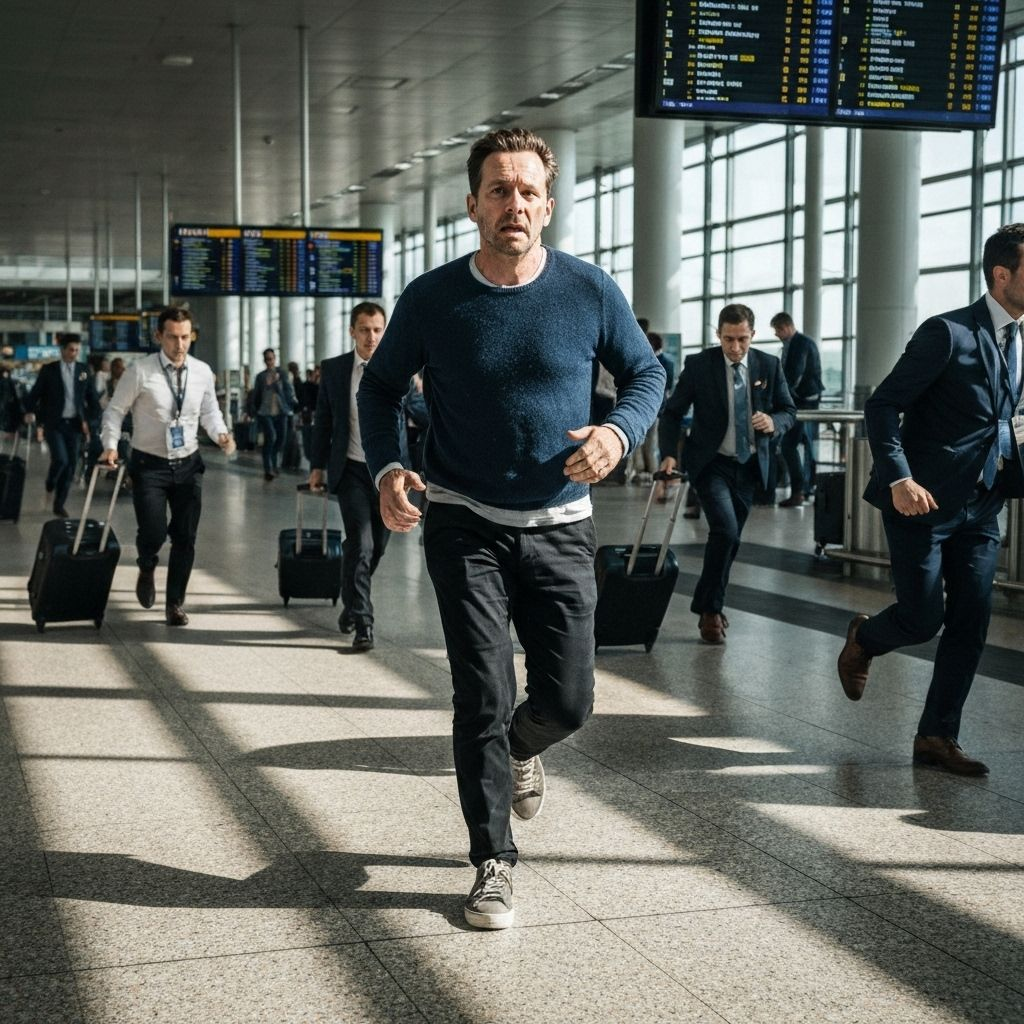 Passageiro caminhando no aeroporto